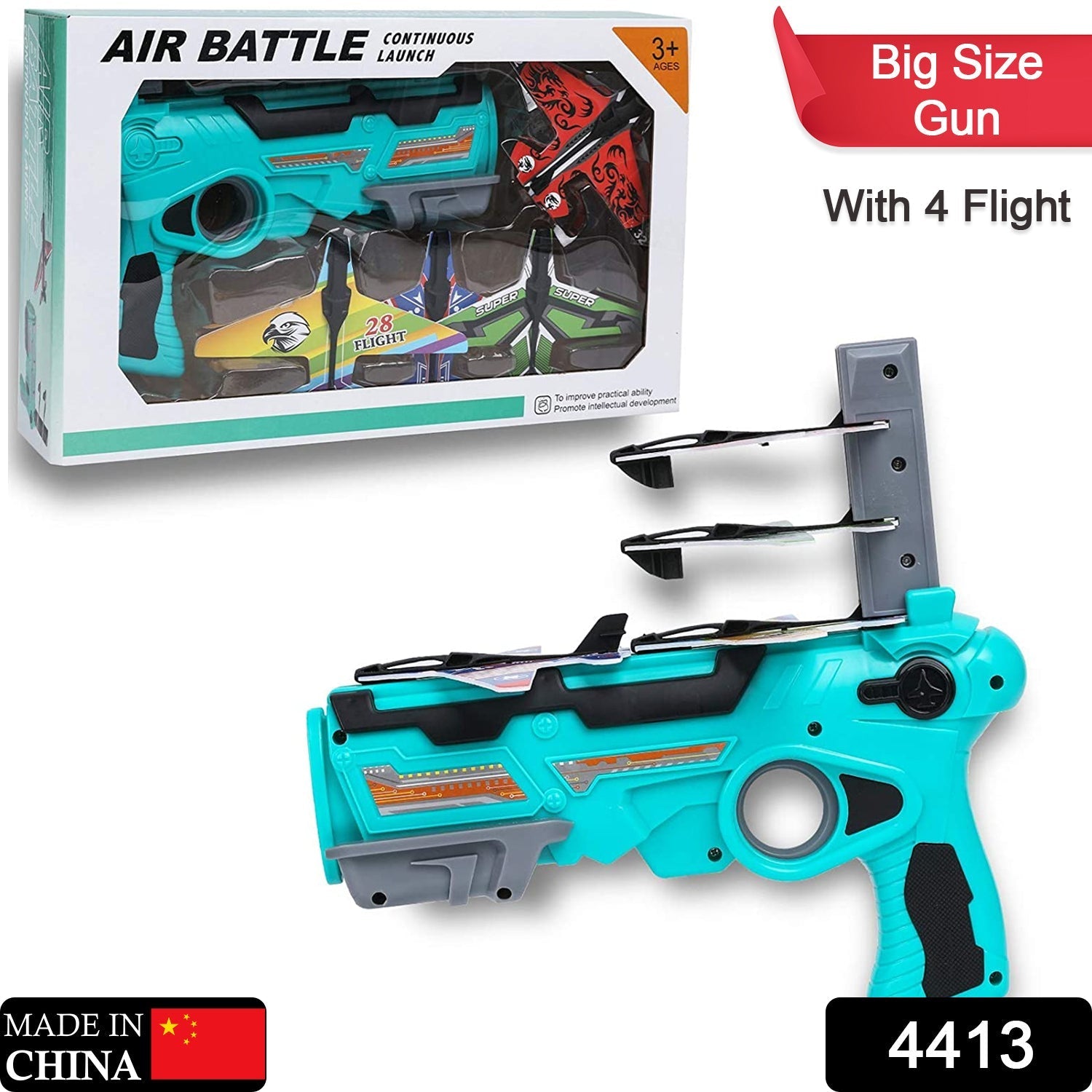 4413 Airplane Launcher Toy Catapult aircrafts Gun with 4 Foam aircrafts DeoDap