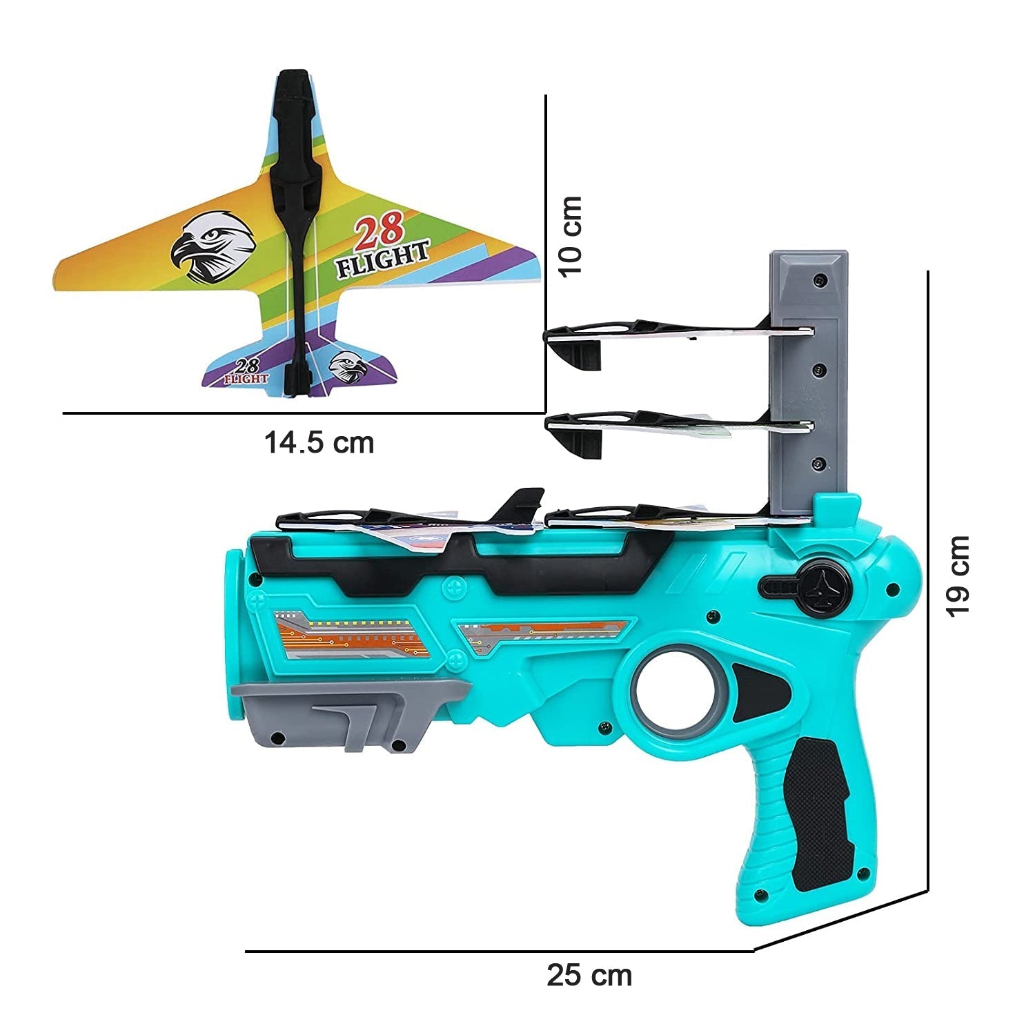 4413 Airplane Launcher Toy Catapult aircrafts Gun with 4 Foam aircrafts DeoDap
