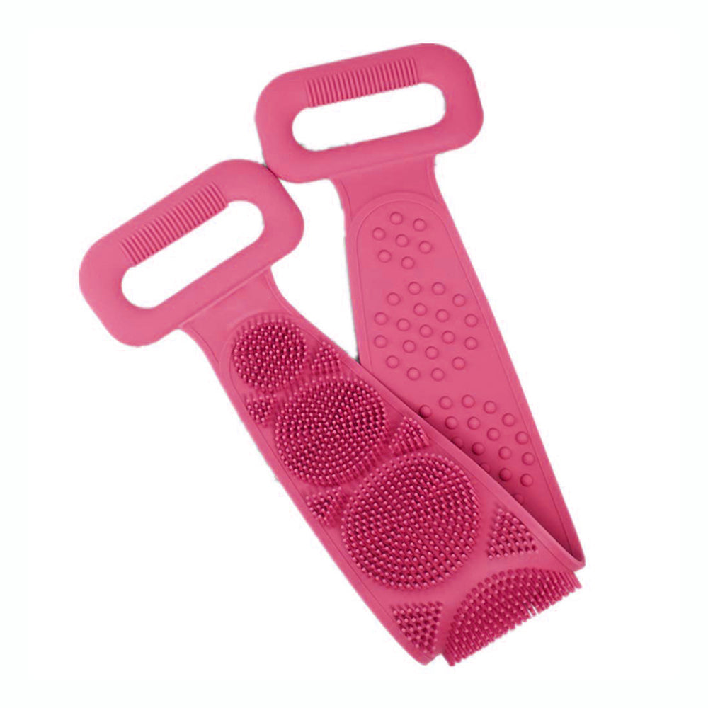 1302A Silicone Body Back Scrubber Double Side Bathing Brush for Skin Deep Cleaning, Scrubber Belt 