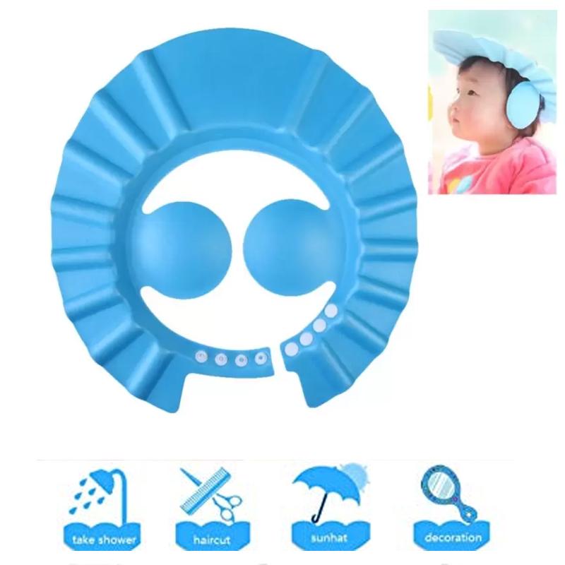 0378 Adjustable Safe Soft Baby Shower cap TOSS