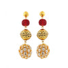 Generic Women's Gold Plated, Beads Hook Dangler Hanging Earrings-Gold