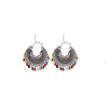 Generic Women's Silver Oxidized Hook Dangler Hanging Afgani Tribal Fancy Earrings-Silver