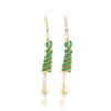 Generic Women's Alloy Hook Dangler Hanging Earrings-Green