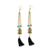 Generic Women's Golden Buddha Style Earrings-Gold