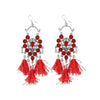 Generic Women's Alloy Afgani Tassel Earrings-Red