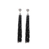 Generic Women's Alloy, Beads Hook Dangler Hanging Earrings-Black