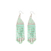 Generic Women's Alloy, Poth Beads Hook Dangler Hanging Earrings-Green