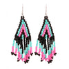 Generic Women's Alloy, Beads Hook Dangler Hanging Earrings-Multicolour