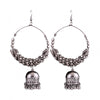 Generic Women's Silver Oxidized Hook Dangler Hanging Afgani Tribal Fancy Earrings-Silver