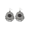 Generic Women's Alloy, silver Plated Hook Dangler Hanging Mirror Earrings-Silver