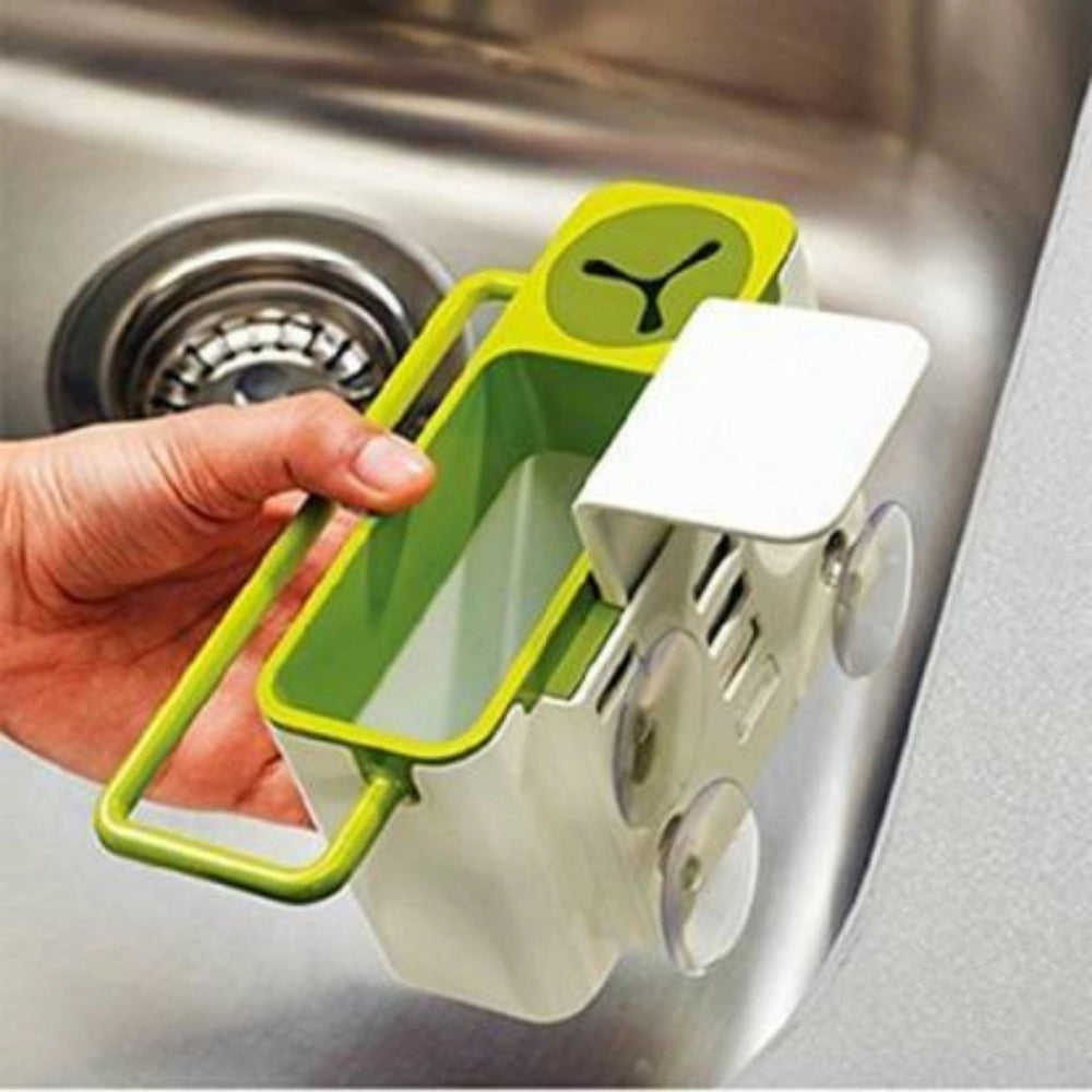 Generic Kitchen Self Draining Sink Tidy With Suction Cup Organizer Sponge (Color: Assorted)