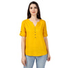 Generic Women's Solid Short Length Rayon Tunic Top (Yellow)