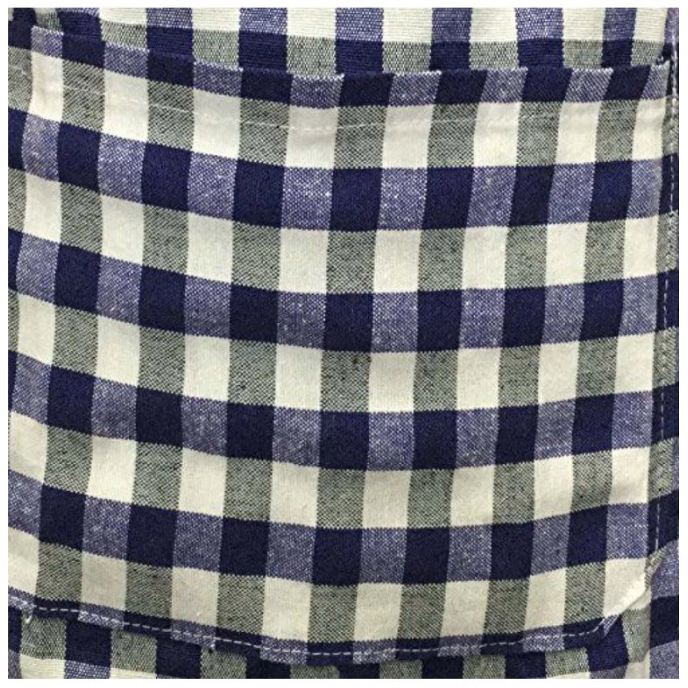 Generic Checkered Cotton Aprons (Blue)