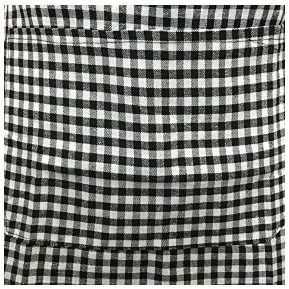 Generic Checkered Cotton Aprons (Black)