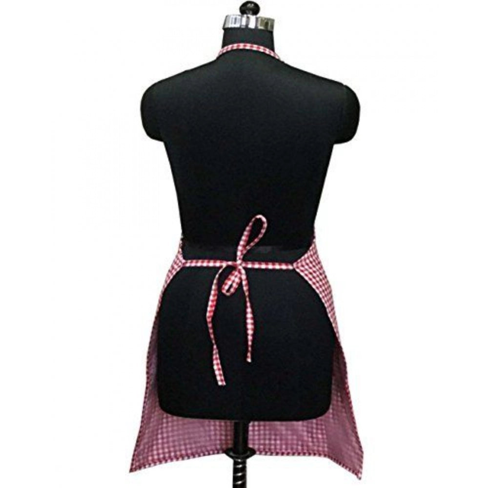 Generic Checkered Cotton Aprons (Red)