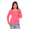 Women's Solid Full Sleeve T-Shirt Top Casual Wear