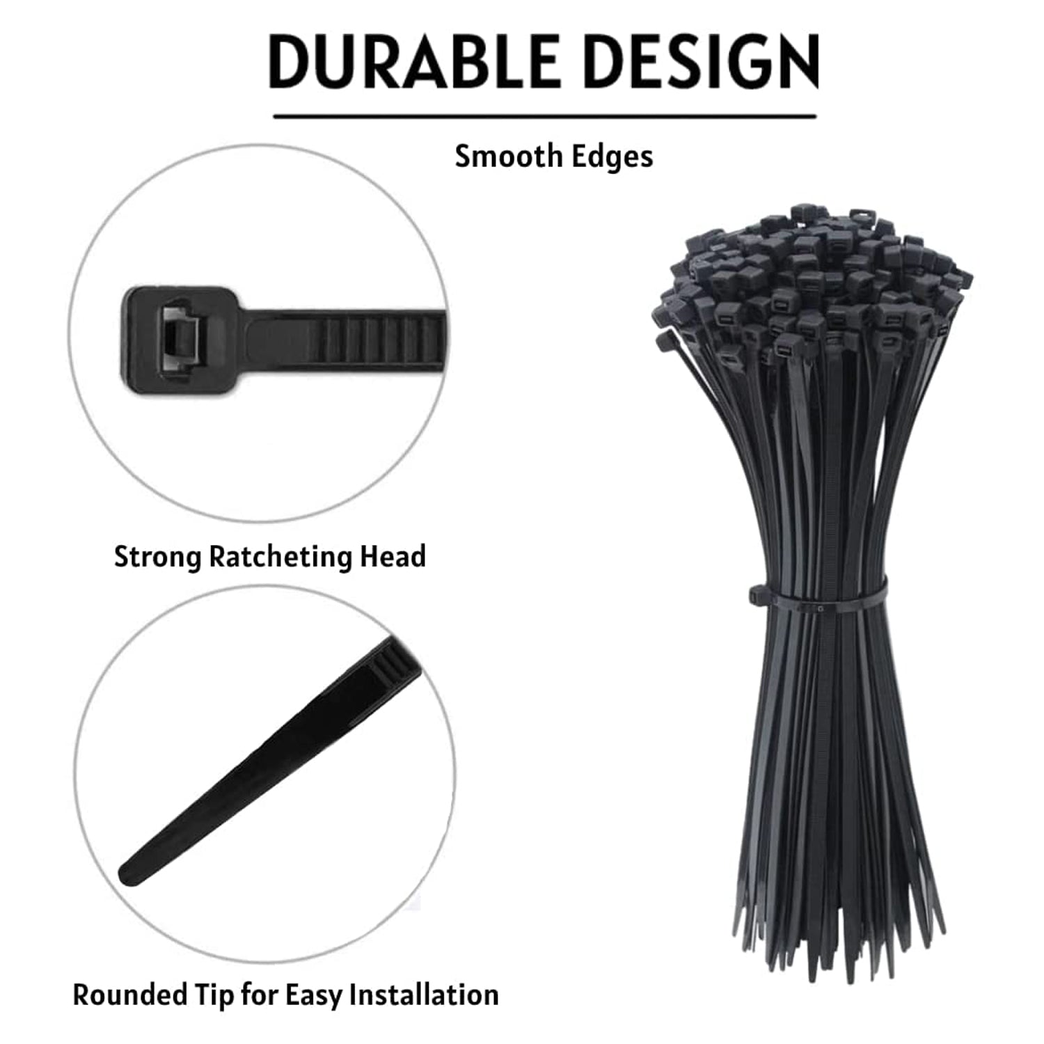 9019 100 Pc Cable Zip Ties used in all kinds of wires to make them tied and knotted etc. 