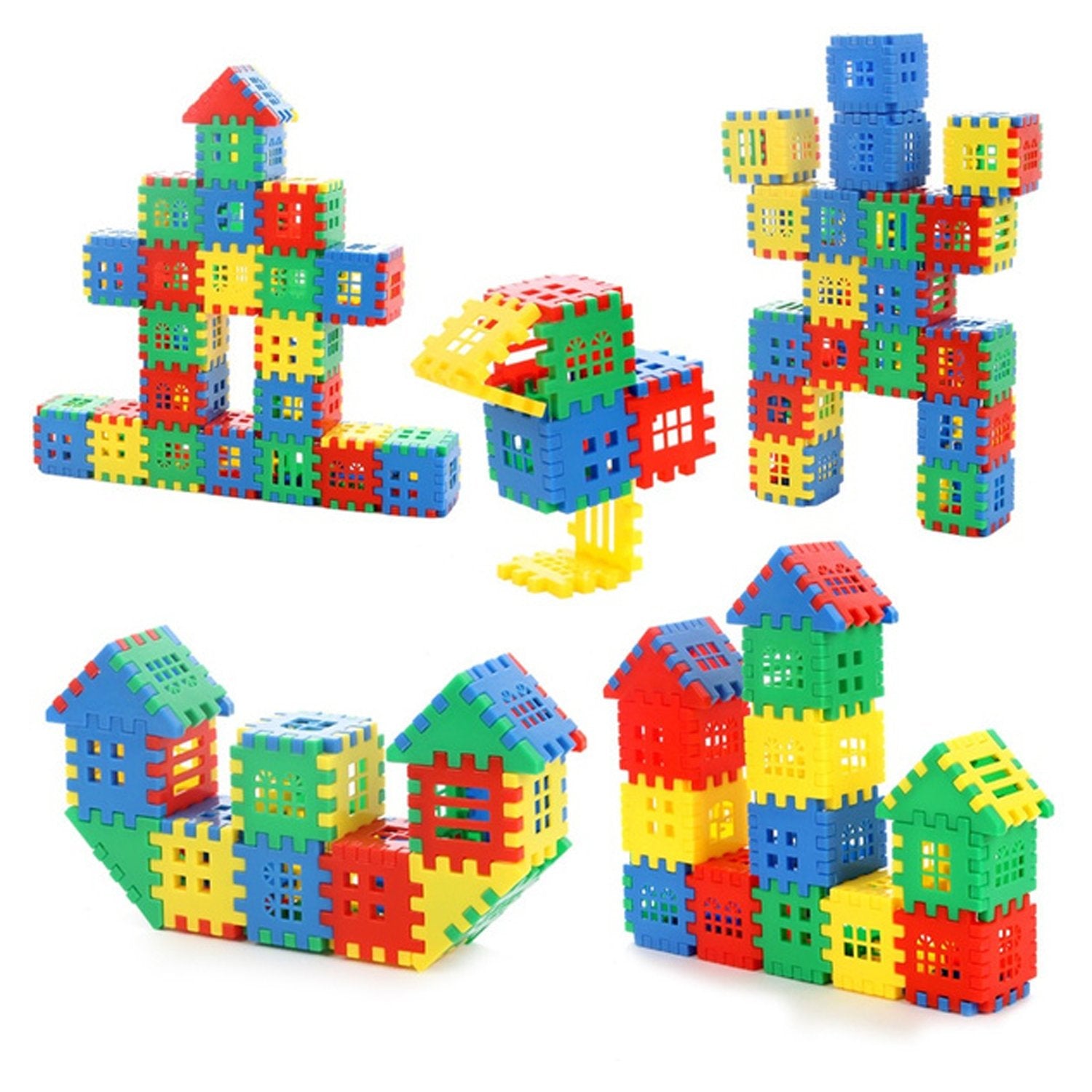 8038  Blocks House Multi Color Building Blocks with Smooth Rounded Edges (110Pc Set) 