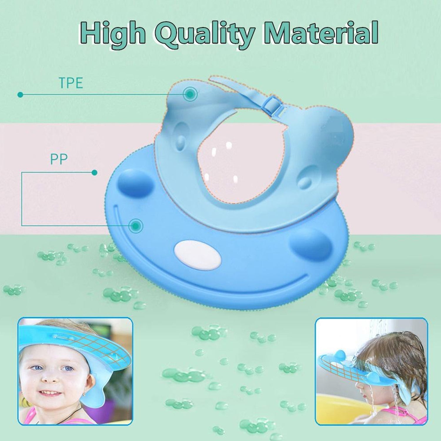 6641 Silicone Baby Shower Cap Bathing Baby Wash Hair Eye Ear Protector Hat for New Born Infants babies Baby Bath Cap Shower Protection For Eyes And Ear.