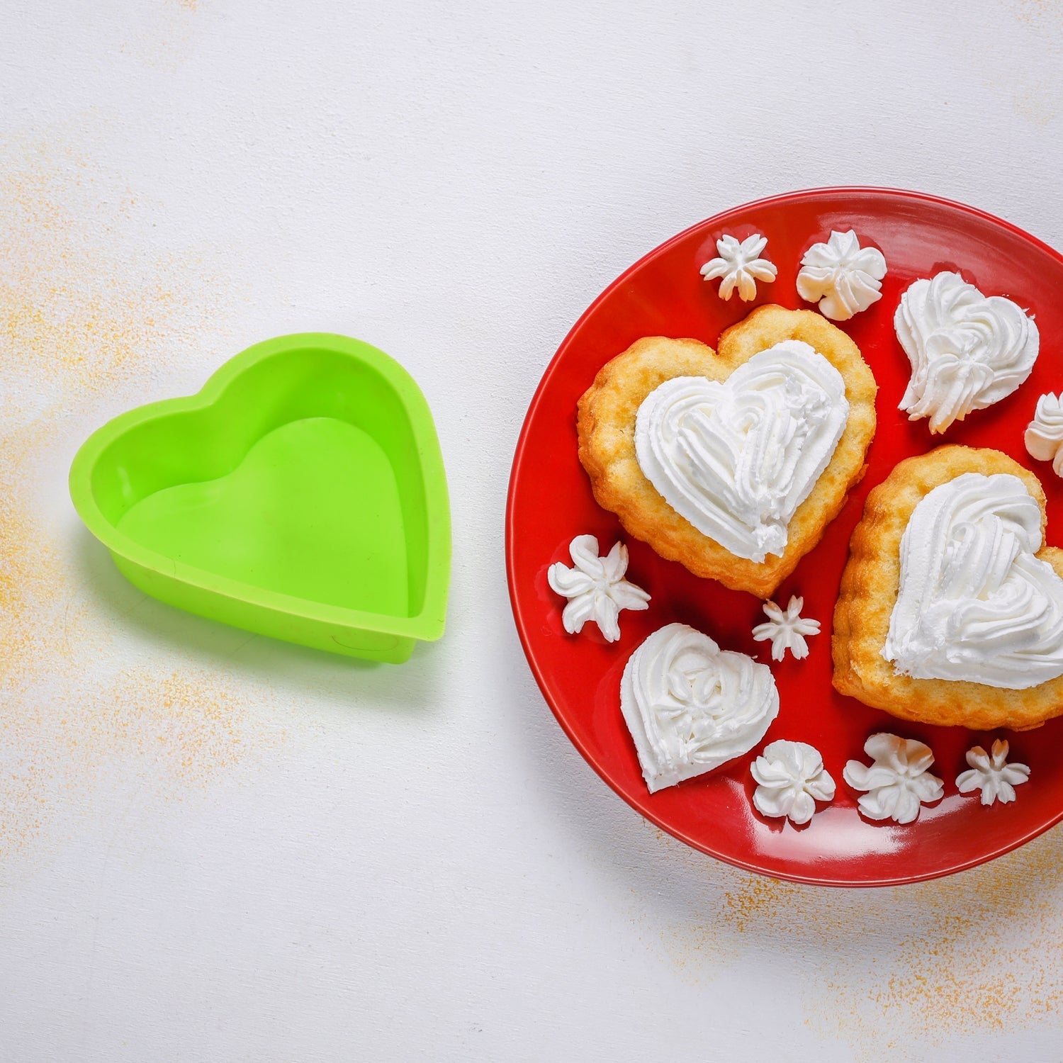 2723 Heart-shaped Mold Silicone Mold Cake Mold Cake Tools Baking Tools Bakeware Cake Tool (pack of 6) DeoDap