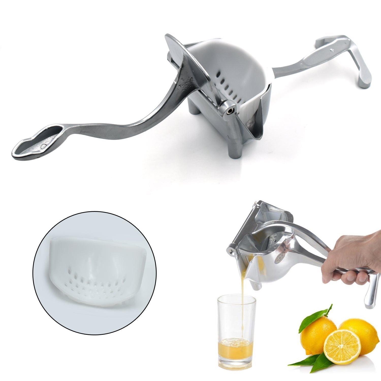 2445 Manual Aluminium and Plastic Fruit Press Juicer 