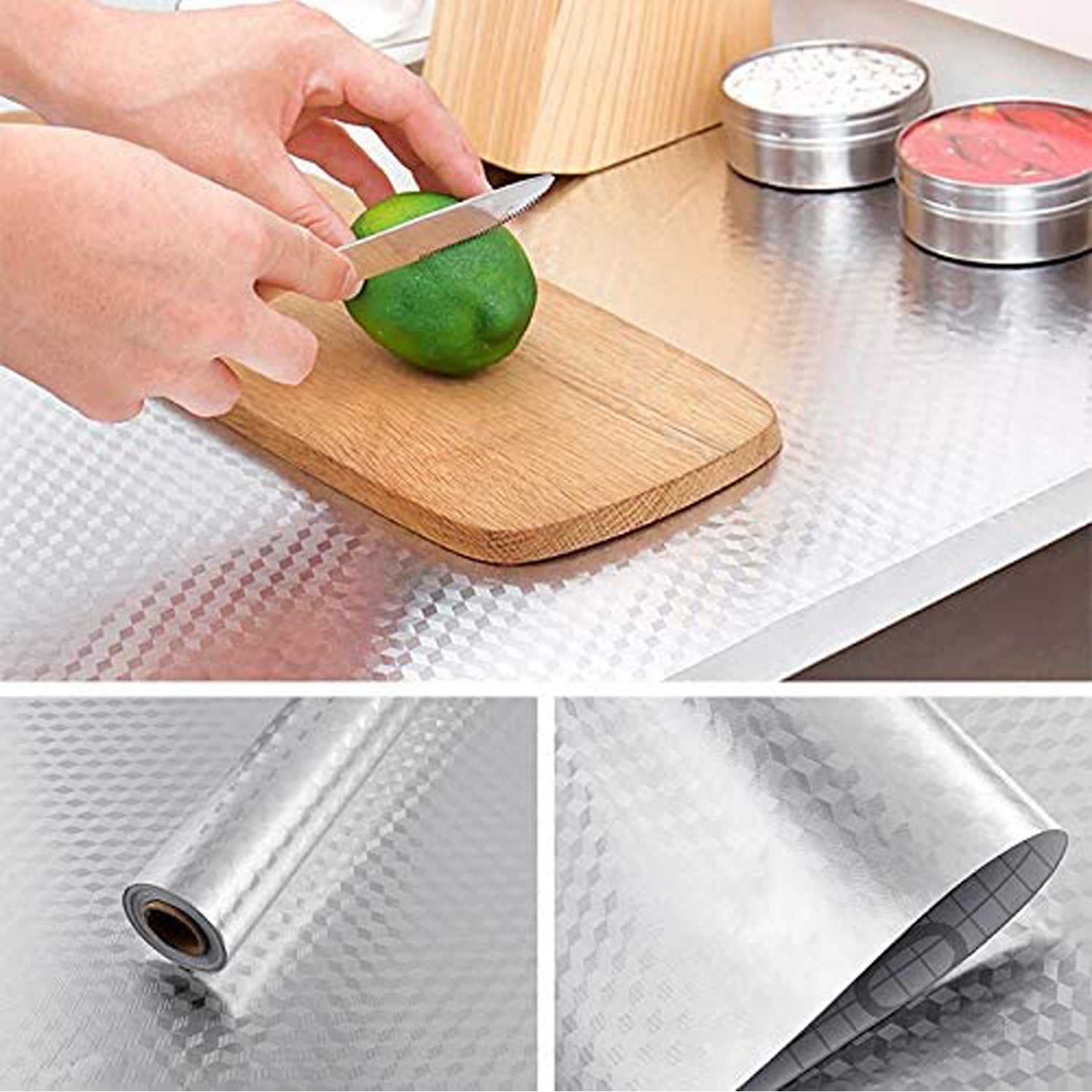 9014 2 Meter Aluminium Foil Sticker used in all kitchen purposes to prevent oily and greasy stains of food while cooking. 