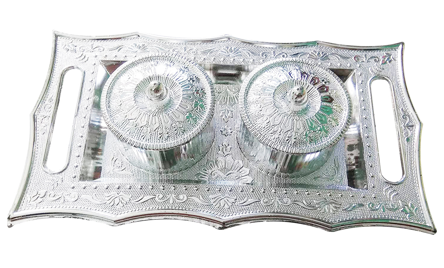 2227 Multipurpose Decorative Multi Storage Mukhwas Dani/Serving Tray 