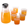 2358 Plastic Transparent Unbreakable Lemon Juice Jug Set and 6 pcs Glass 