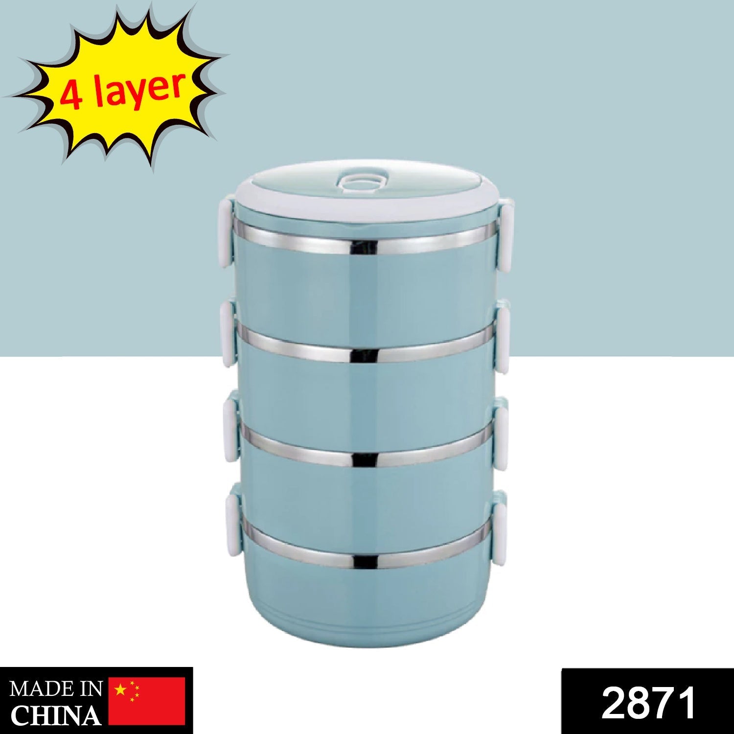 2871 Multi Layer Stainless Steel Hot Lunch Box (4 Layer) 