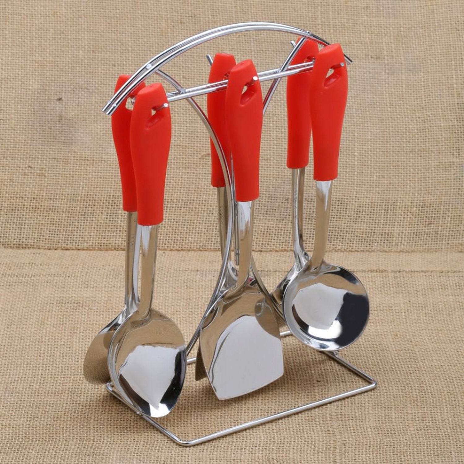 2701 6 Pc SS Serving Spoon stand used in all kinds of household and kitchen places for holding spoons etc. 