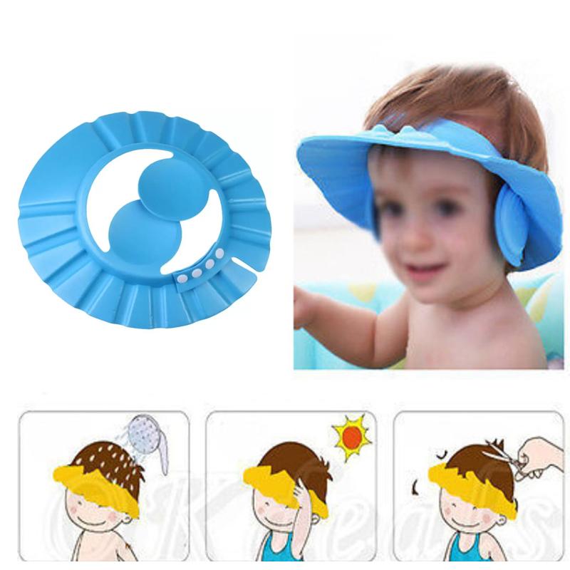 0378 Adjustable Safe Soft Baby Shower cap TOSS