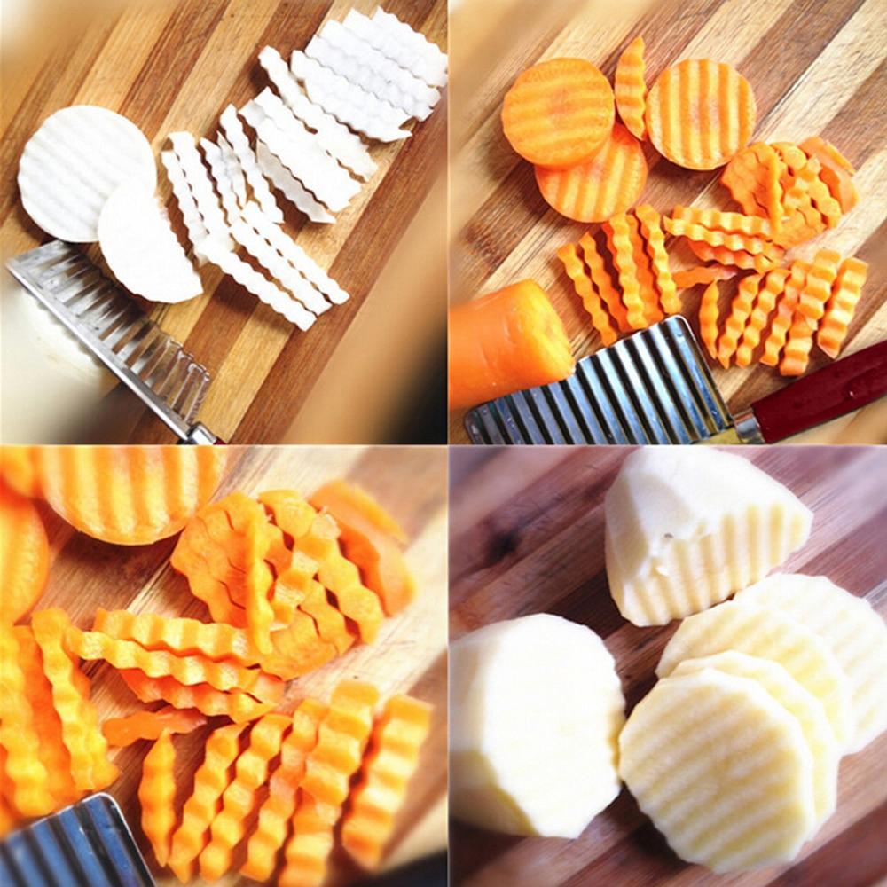 2007_Crinkle Cut Knife Potato Chip Cutter With Wavy Blade French Fry Cutter 