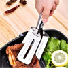 2919 MULTIFUNCTION COOKING SERVING TURNER FRYING FOOD TONG. STAINLESS STEEL STEAK CLIP CLAMP BBQ KITCHEN TONG. 