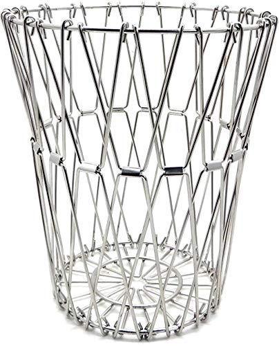 3040 Multipurpose Fruit Basket Stainless Steel Wire Bowl Foldable Basket for Vegetable / Fruits / Dining 