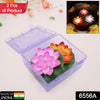 6556a WATER FLOATING SMOKELESS CANDLES & LOTUS FLOWERS SENSOR LED TEALIGHT FOR OUTDOOR AND INDOOR DECORATION - PACK OF 2 CANDLE CANDLE (PACK OF 2)