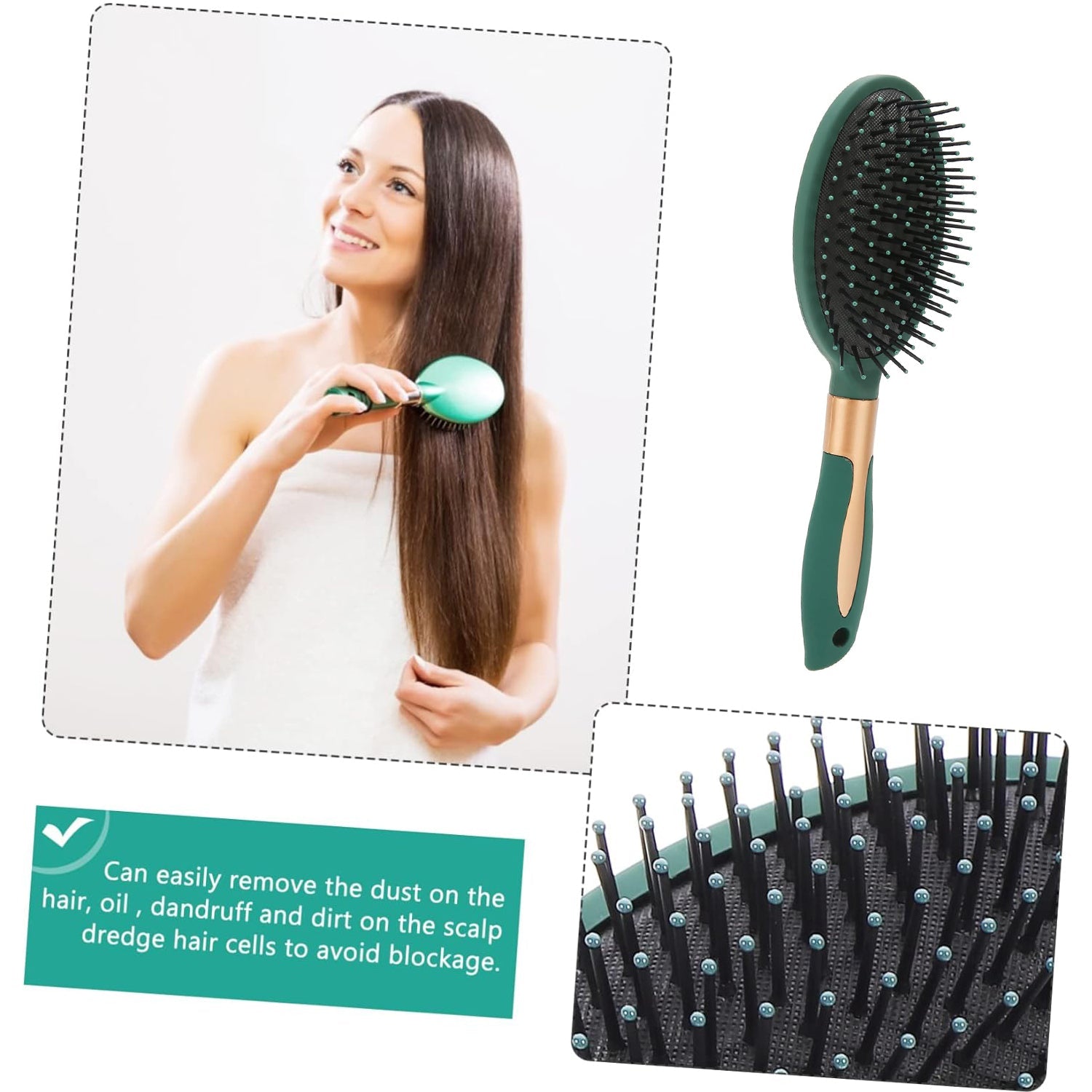 6415 Massage Comb, Air Cushion Massage Hair Brush Ergonomic Matt Disappointment for Straight Curly Hair Cushion Curly Hair Comb for All Hair Types, Home Salon DIY Hairdressing Tool  (1 Pc)