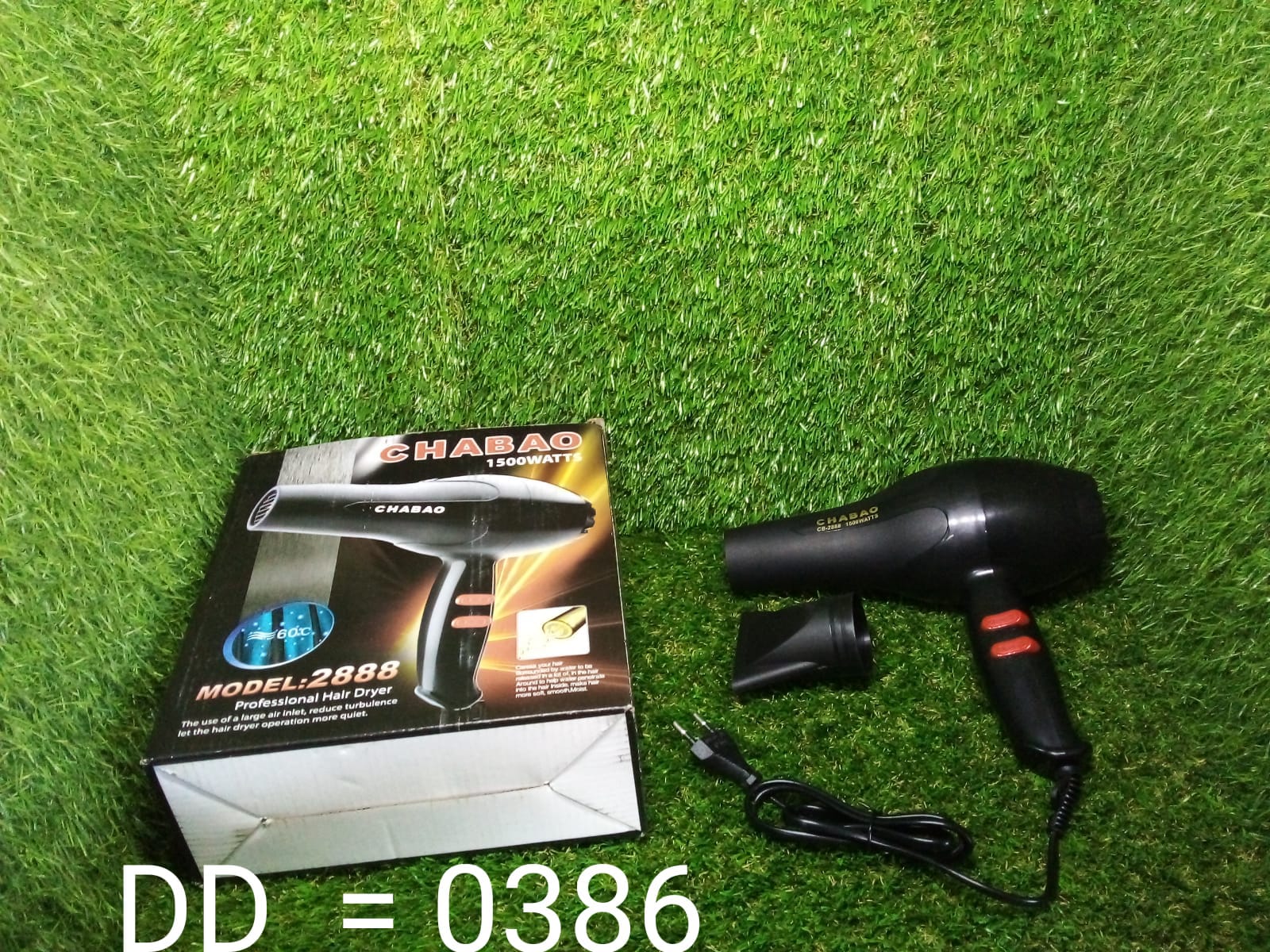 0386 1500 Watts Professional Hair Dryer 2888 (Black) 