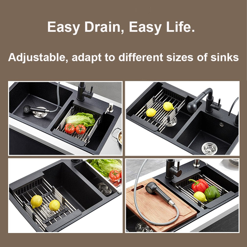 2189 Stainless Steel Expandable Kitchen Sink Dish Drainer