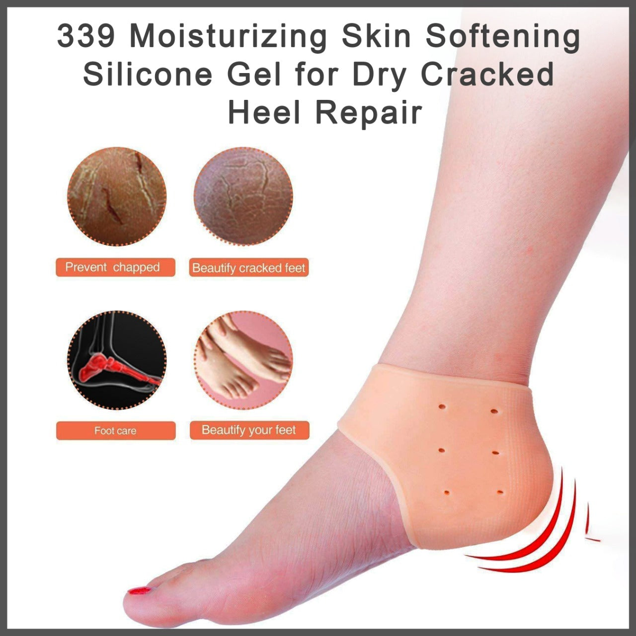 339 Moisturizing Skin Softening Silicone Gel for Dry Cracked Heel Repair (Multicolour) TOSS