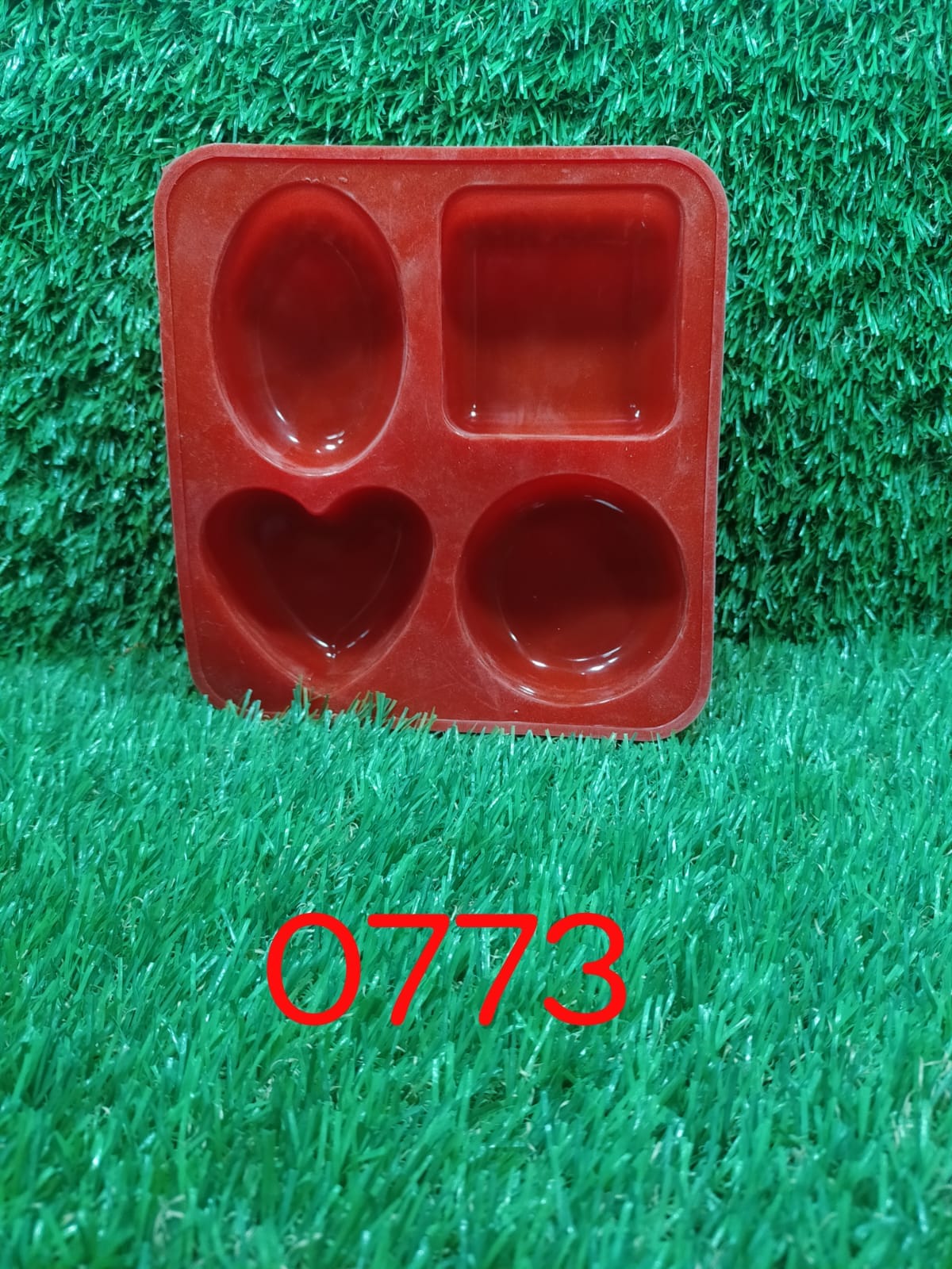 0773 Silicone Circle, Square, Oval and Heart Shape Soap And Mini Cake Making Mould 